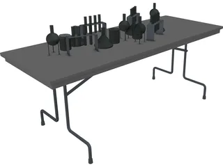 School Lab Table 3D Model