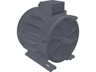 Asynchronous Electric AC Motor 3D Model