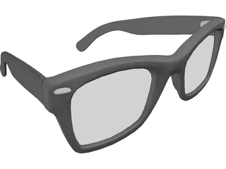 Rayban Type Glasses 3D Model