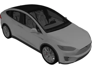 Tesla Model X (2017) 3D Model