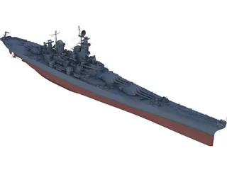 Iowa-class Battleship 3D Model