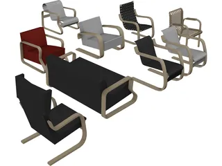 Armchair Collection 3D Model