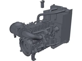 Cat C6.6 Engine 3D Model