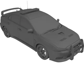 Mitsubishi Lancer Evolution X Police 3D Model