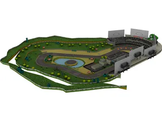 Luigi Circuit Racing Track 3D Model