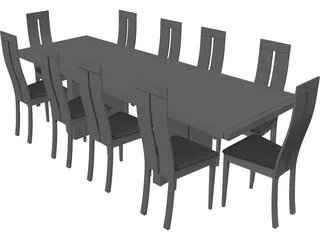 Table with Chairs 3D Model