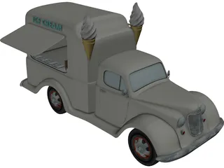 Ice Cream Truck (1950) 3D Model