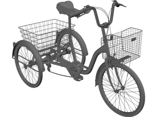 Three-wheeled Bicycle 3D Model