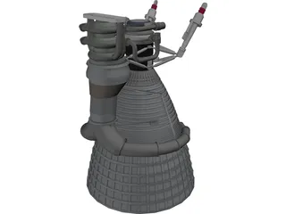 NASA Saturn 5 Rocketdyne F1 Engine 3D Model