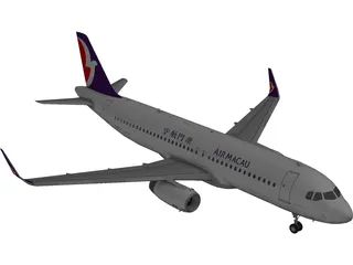 Airbus A321 Air Macau 3D Model