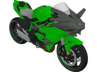Kawasaki H2R Ninja 3D Model