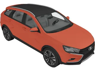 Lada Vesta Cross (2015) 3D Model