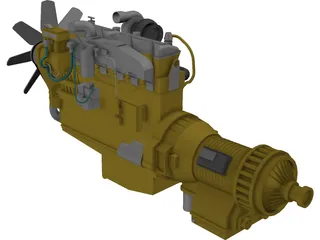 Caterpillar C15 Diesel Engine 3D Model