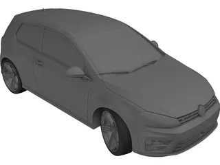 Volkswagen Golf R (2014) 3D Model