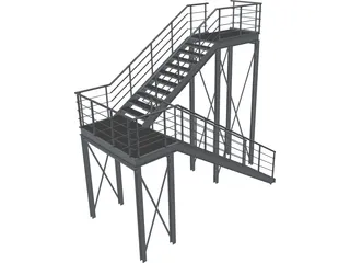 Metal Stairs 3D Model