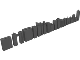 Low-Poly Buildings Collection 3D Model