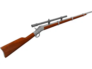 Remington Rolling Block Rifle 3D Model