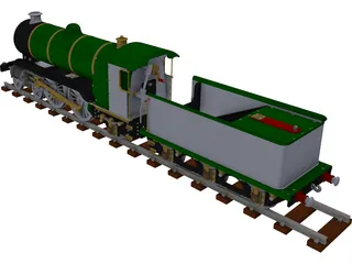 LBSC Ayesha II Steam Train 3D Model