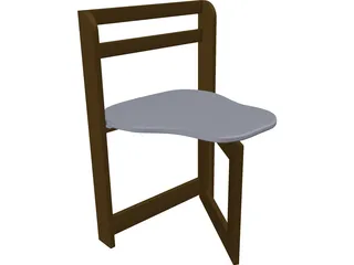 Wooden Folding Chair 3D Model