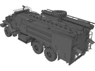 Ural 5557 Fire Truck 3D Model