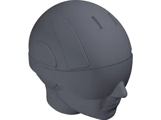 Ski Helmet with Goggles 3D Model