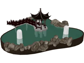 Pavilion On Pond 3D Model