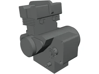 Kawasaki EX-500 Engine 3D Model