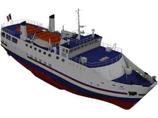 Acadie Nantes Cruise Ship 3D Model