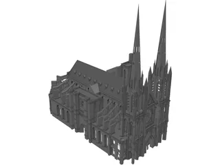 Gothic Clermont Cathedral 3D Model