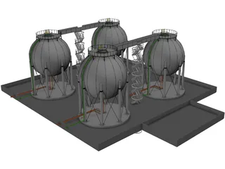 Gas Tanks 3D Model