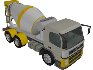 Volvo FM Cement Mixer 3D Model