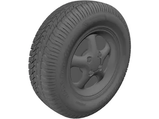 Wheel with Tire 3D Model