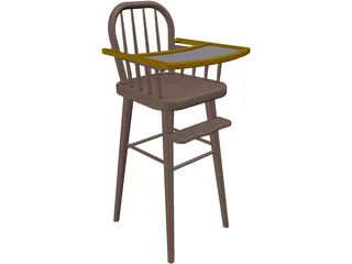 Baby Highchair 3D Model