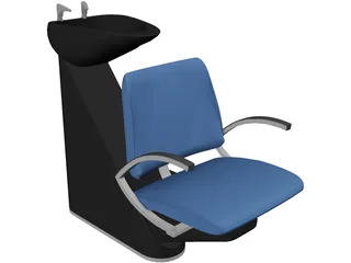 Hair Salon Washing Chair 3D Model