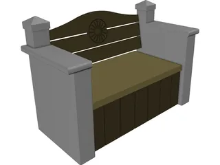 Garden Bench 3D Model