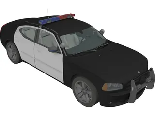 Dodge Charger Police Car (2007) 3D Model