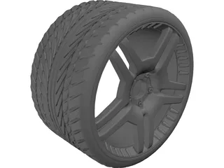 Wheel with Tyre 3D Model