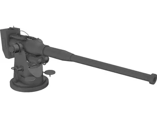 100mm Naval Cannon B25 3D Model