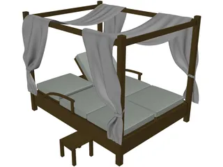 Balinese Bed 3D Model