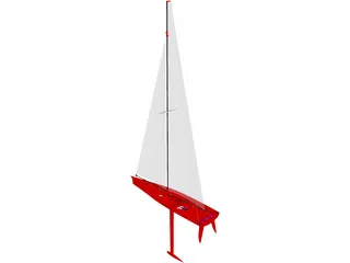 Maxi 100 Sailboat 3D Model