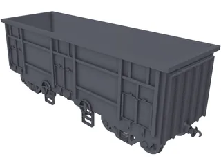 Freight Open Wagon 3D Model
