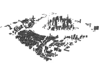Shanghai Pudong City China 3D Model