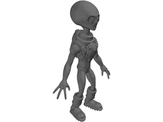 Funny Grey Alien 3D Model