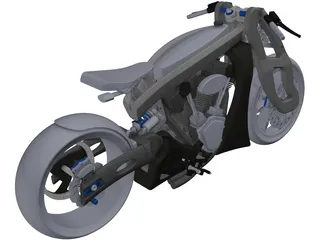 Custom Motorcycle 3D Model