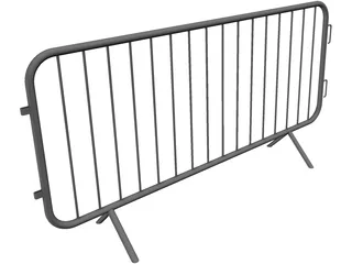 Crowd Control Barrier 3D Model