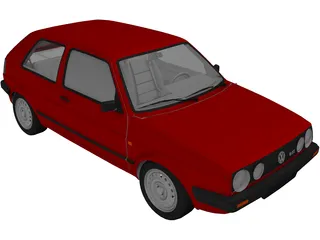 Volkswagen Golf GTI MK2 3D Model