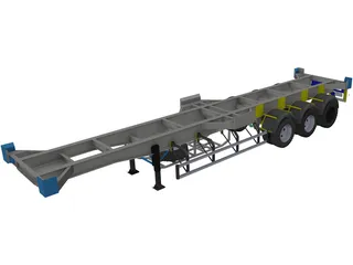 Semitrailer 40 feet 3D Model