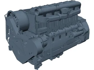 Deutz F6L914 Diesel Engine 3D Model