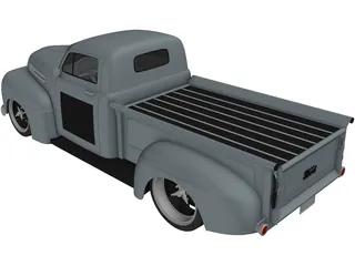 Ford F1 Pickup Truck Hot Rod (1950) 3D Model