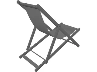 Deck Chair Beach 3D Model